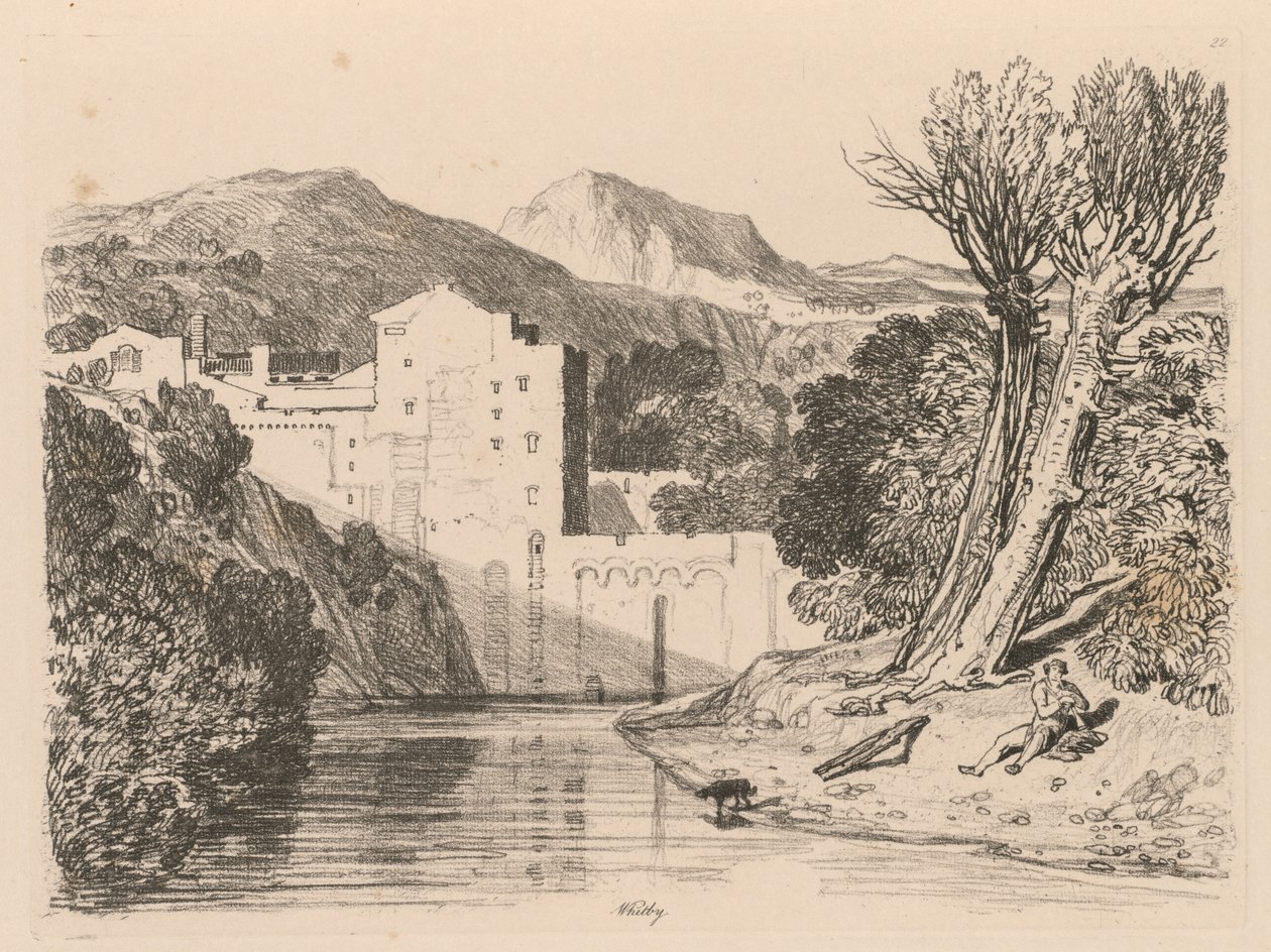 Liber Studiorum: Levha 22, Whitby, 1838 by John Sell Cotman