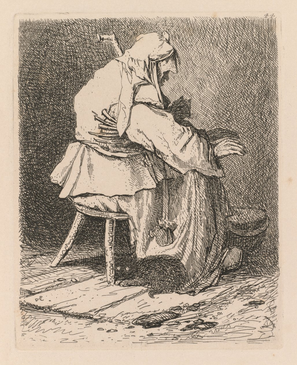 Liber Studiorum: Levha 44, Rembrandt'tan Sonra Eskiz by John Sell Cotman