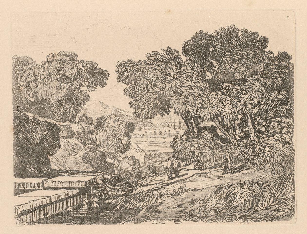 Çalışmalar Kitabı: Plaka 9, Bir Çalışma, 1838 by John Sell Cotman