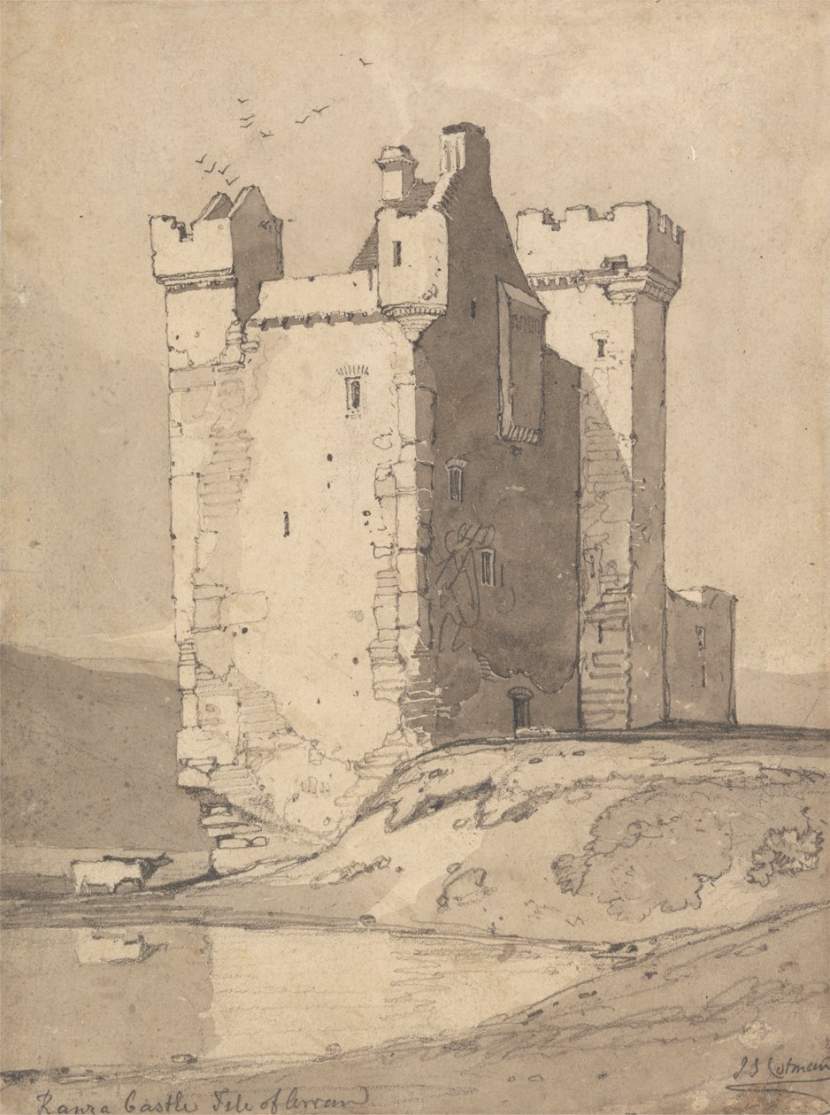 Loch Ranza Kalesi, Arran Adası, İskoçya by John Sell Cotman