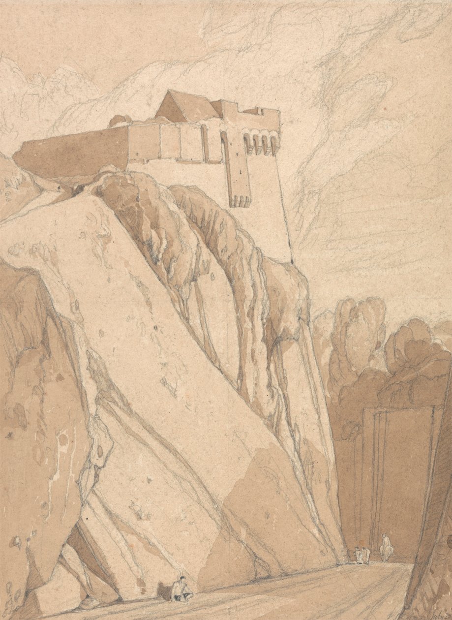 Saint Lo, Normandiya'daki Eski Tahkimatların Bir Parçası by John Sell Cotman