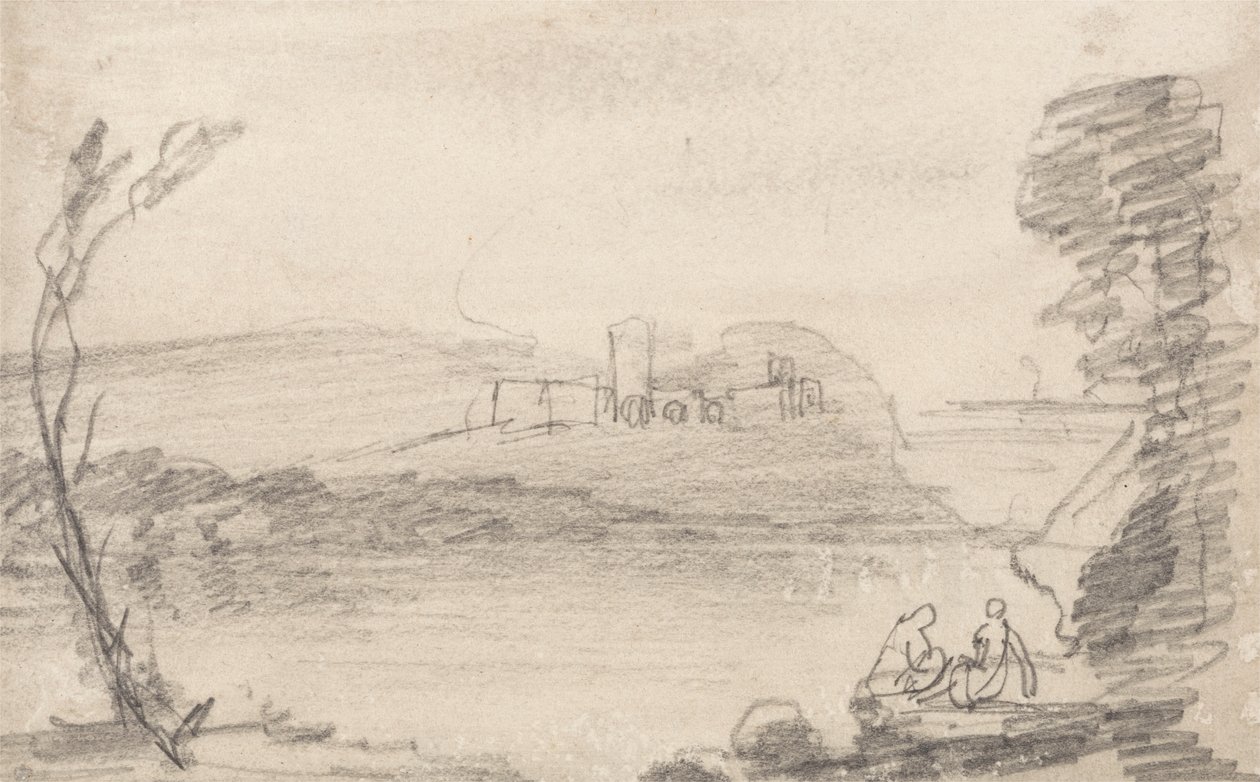 Richard Wilson Tarzında Bir Göldeki Harabe by John Sell Cotman