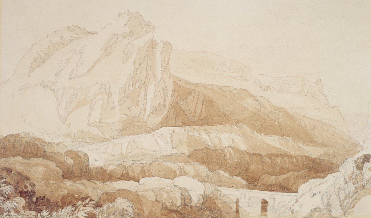 Roule Dağı, Cherbourg (kalem ve kağıt üzerinde yıkayın) by John Sell Cotman
