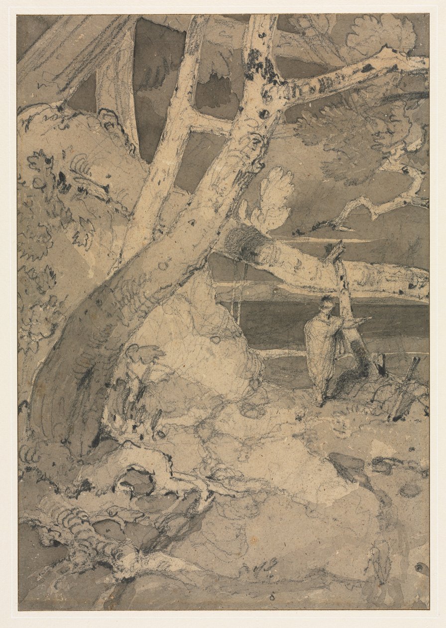Orman Manzarasında Gezgin, 1806. by John Sell Cotman
