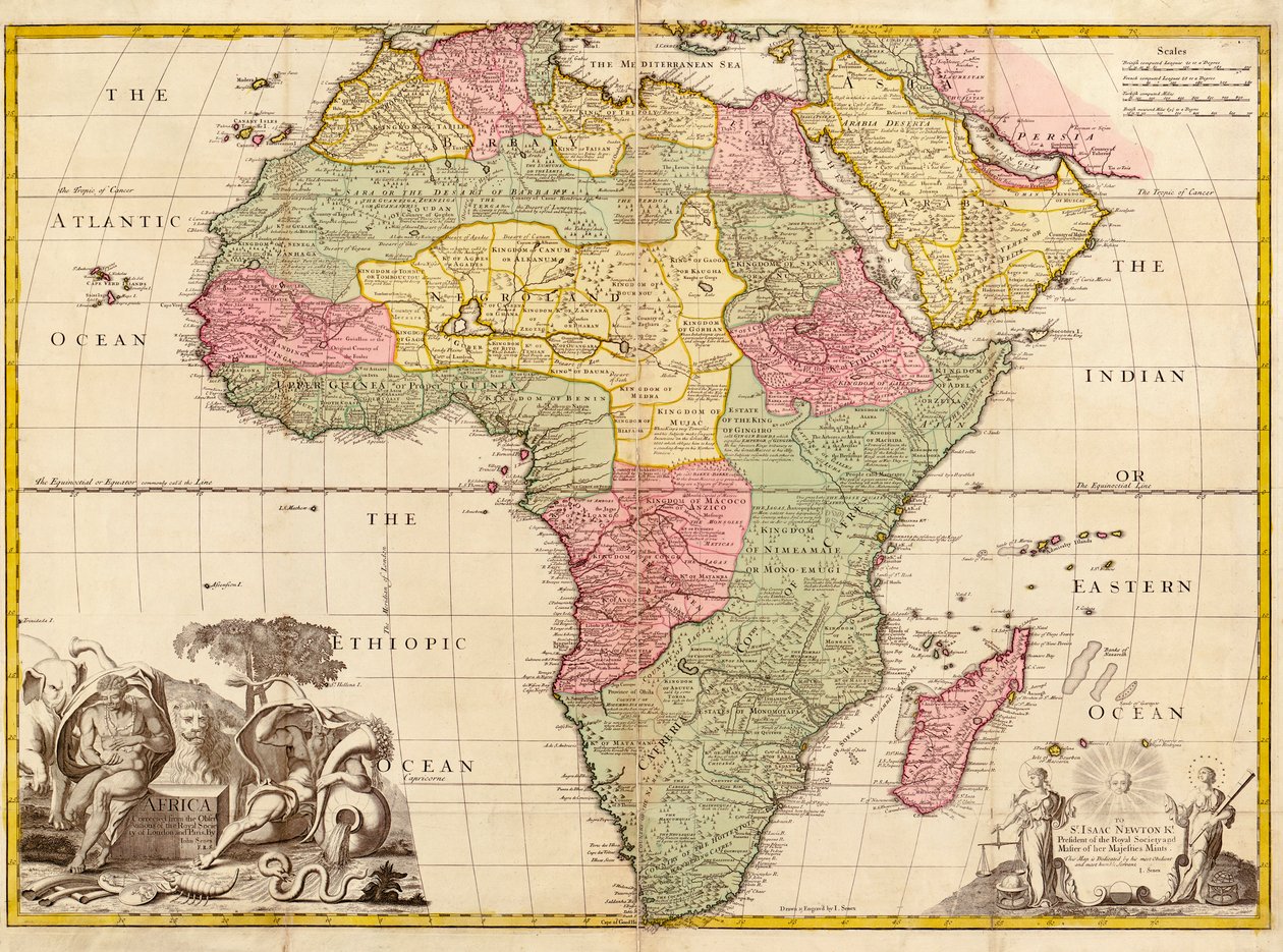 Afrika, Modern Coğrafyadan, c.1725 by John Senex