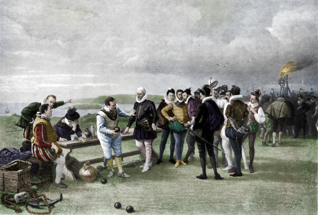 Görünürde Armada, Plymouth çapa, 1880, 1911 by John Seymour Lucas