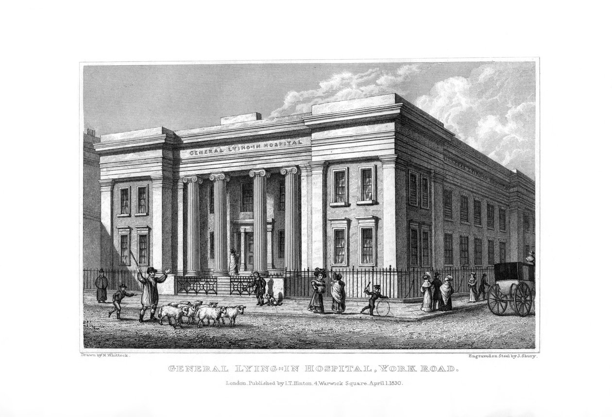 Genel Yatma Hastanesi, York Road, Lambeth, Londra, 1830. by John Shury