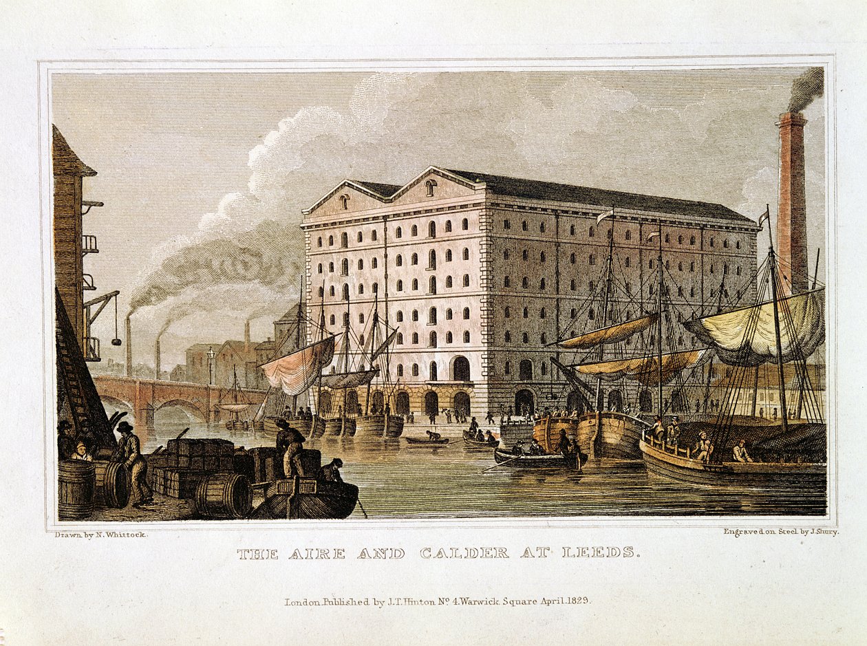 Aire ve Calder Navigasyonu, Leeds, Yorkshire, 1828 by John Shury
