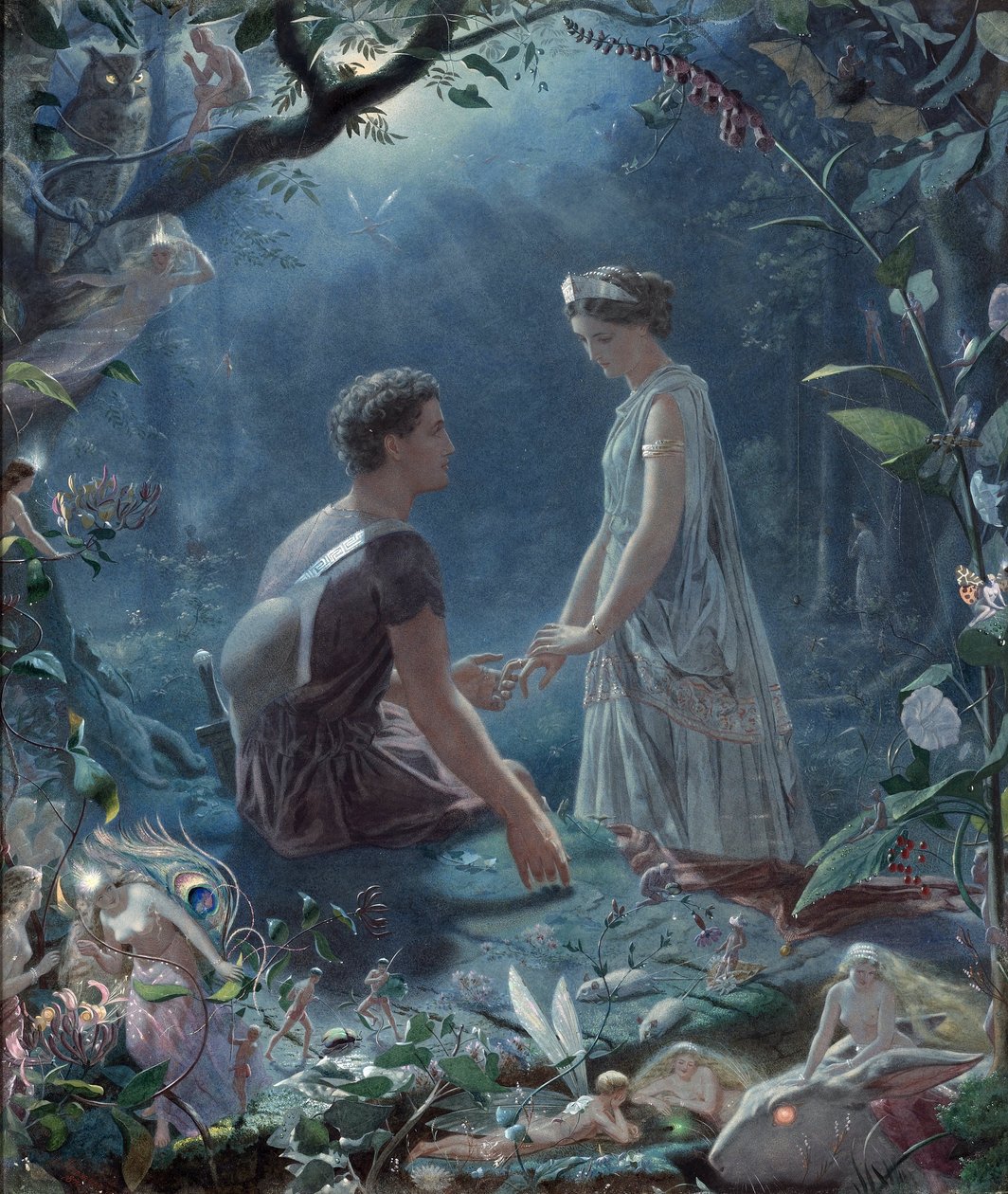 Bir Yaz Gecesi Rüyası, Lysander ve Hermia - Hermia ve Lysander, Bir Yaz Gecesi Rüyası - John Simmons (1823-1876) by John Simmons