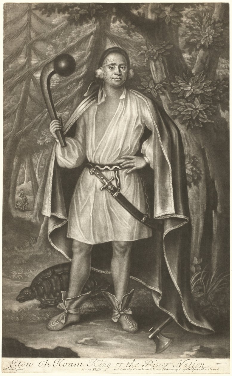 Etow Oh Koam, Nehir Ulusu Kralı by John Simon after John Verelst