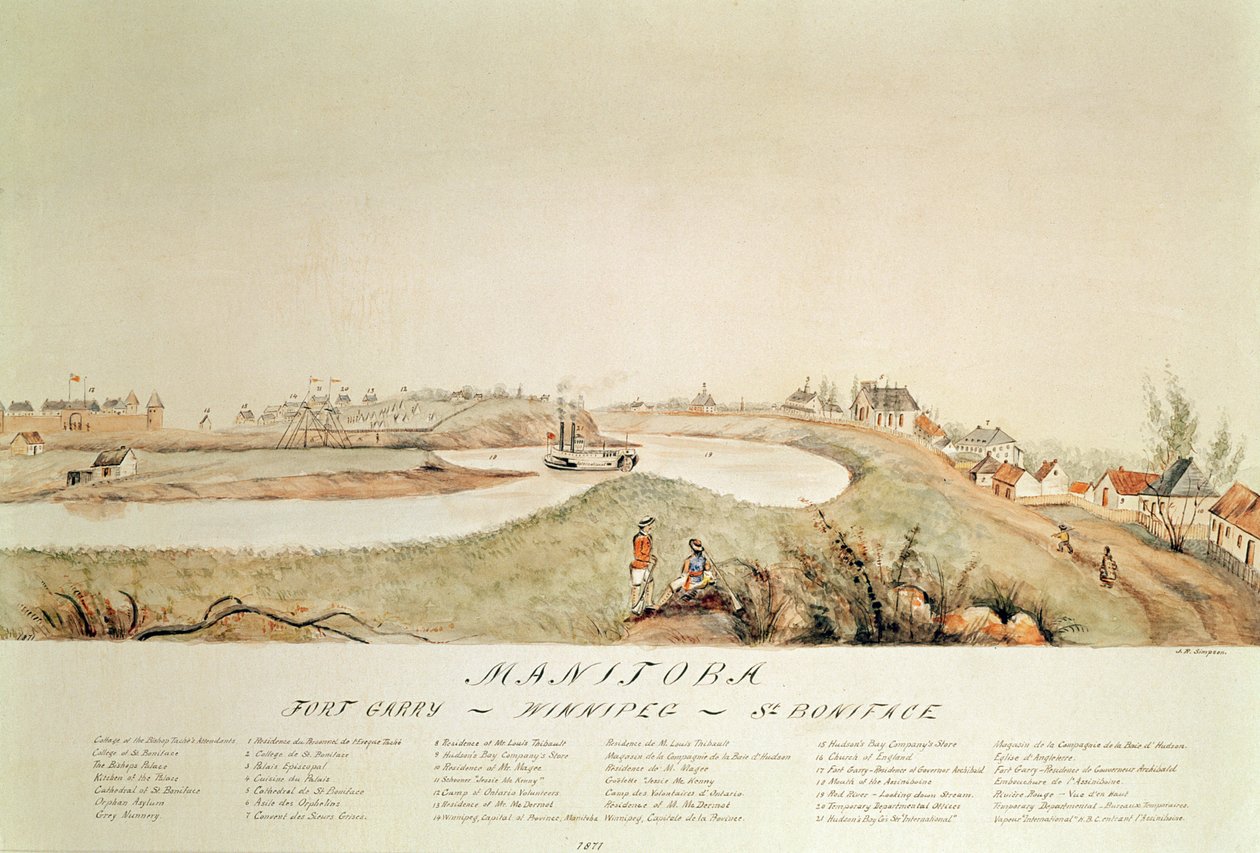 Manitoba, Hudson Bay Company Ticaret İstasyonunu Gösteriyor, 1871 by John Simpson
