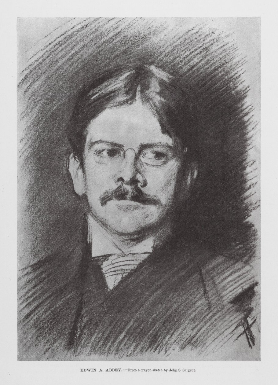 Edwin A Abbey (gravür) by John Singer (after) Sargent