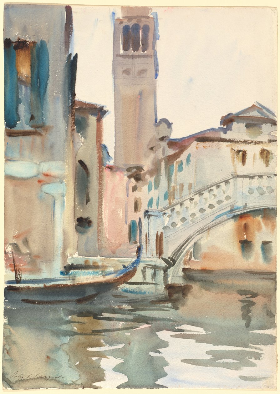 Bir Köprü ve Campanile, Venedik by John Singer Sargent