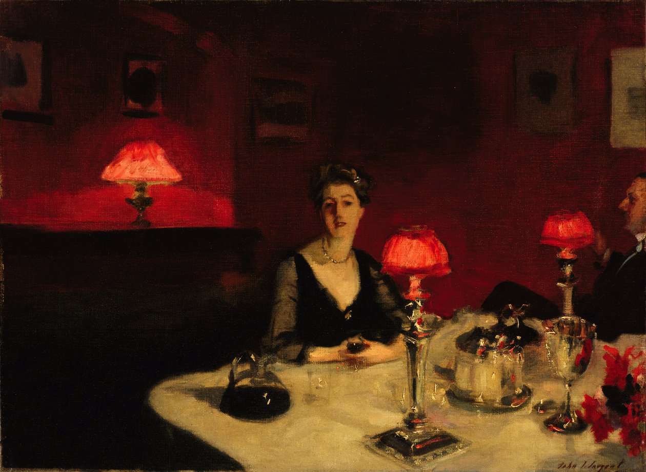 ""Geceleri Bir Yemek Masası" Peinture de John Singer Sargent (1856-1925) 1884 San Francisco California Güzel Sanatlar Müzeleri by John Singer Sargent