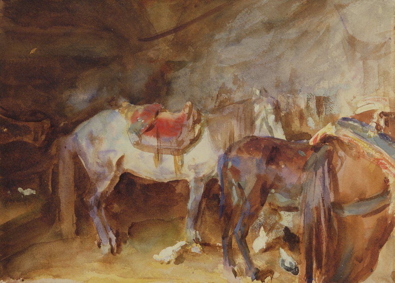 Arap Ahırı, c.1905-06 (kağıt üzerinde wc) by John Singer Sargent