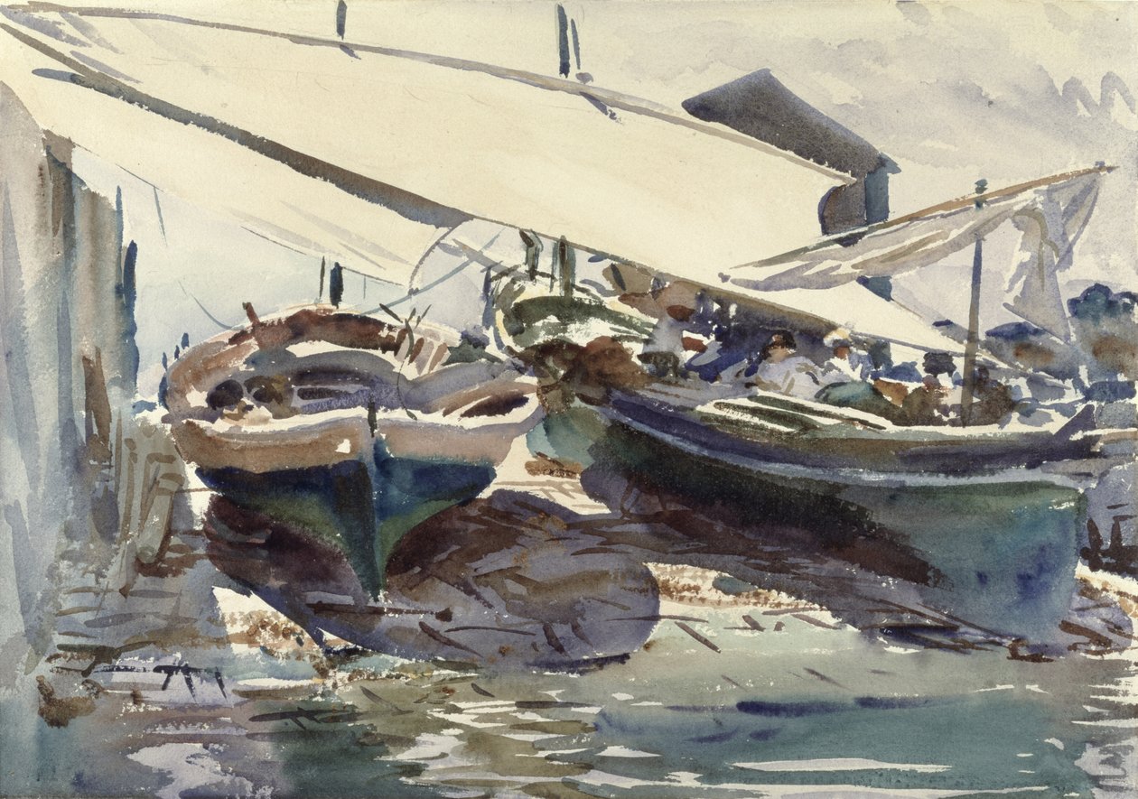 Çekilmiş Tekneler (kağıt üzerinde wc) by John Singer Sargent