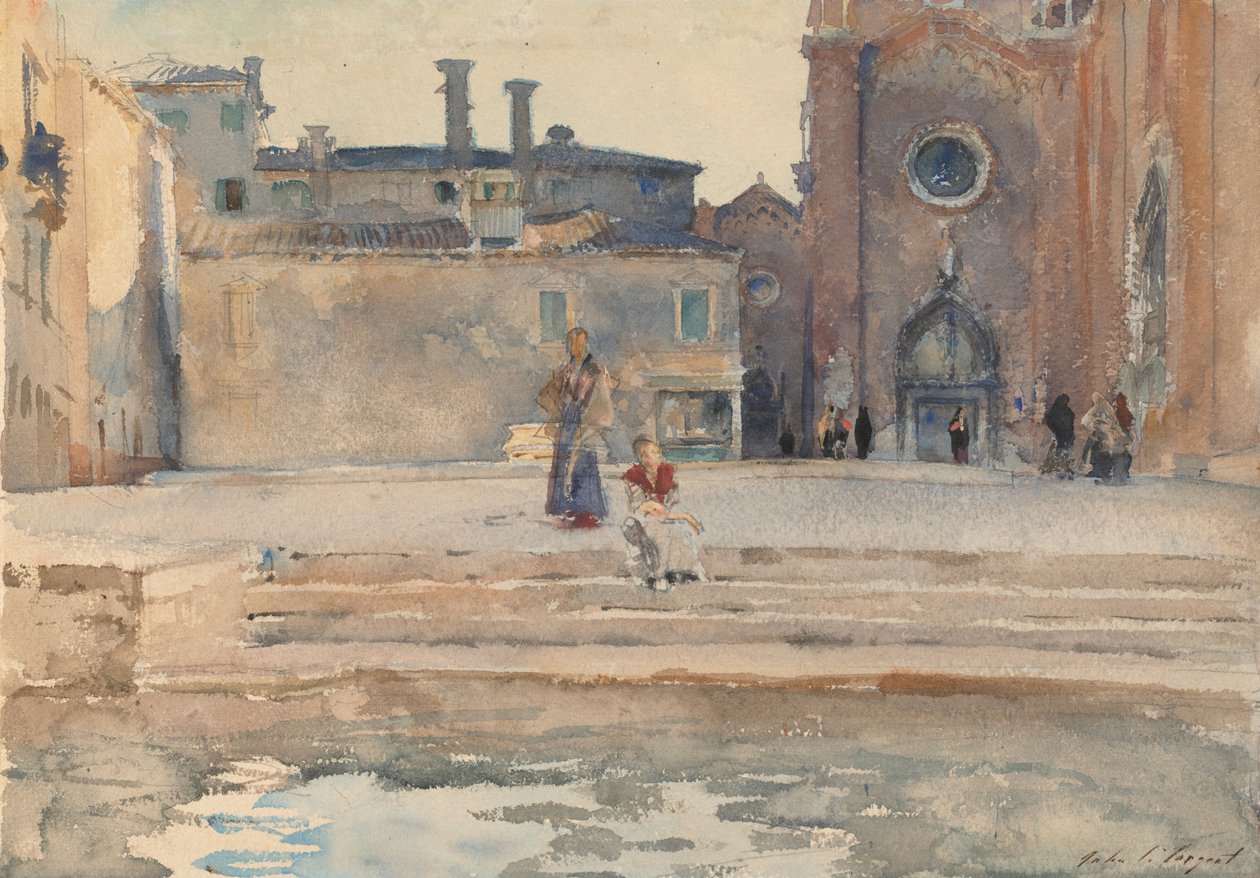 Campo dei Frari, Venedik, c. 1880. by John Singer Sargent