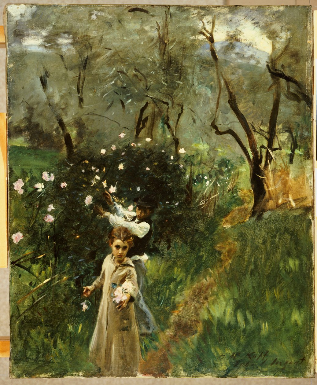 Alacakaranlıkta Çiçek Toplama by John Singer Sargent