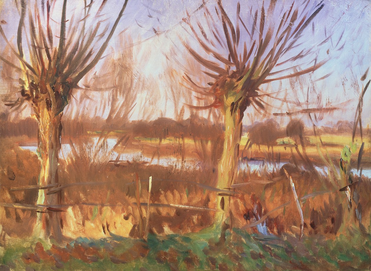 Ağaçlı manzara, Thames'teki Calcot by John Singer Sargent