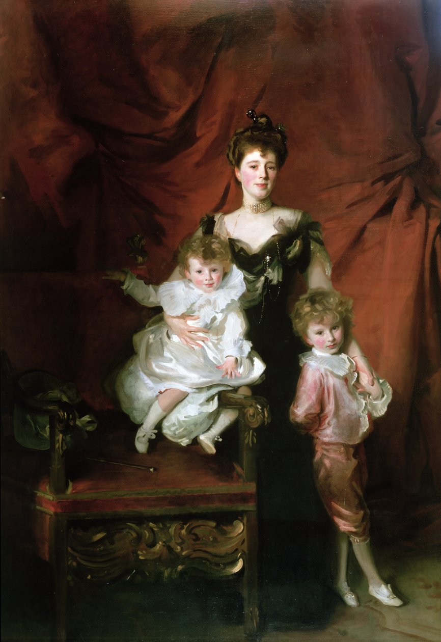 Bayan William Marshall Cazalet ve iki çocuğu, Edward ve Victor, 1900 by John Singer Sargent