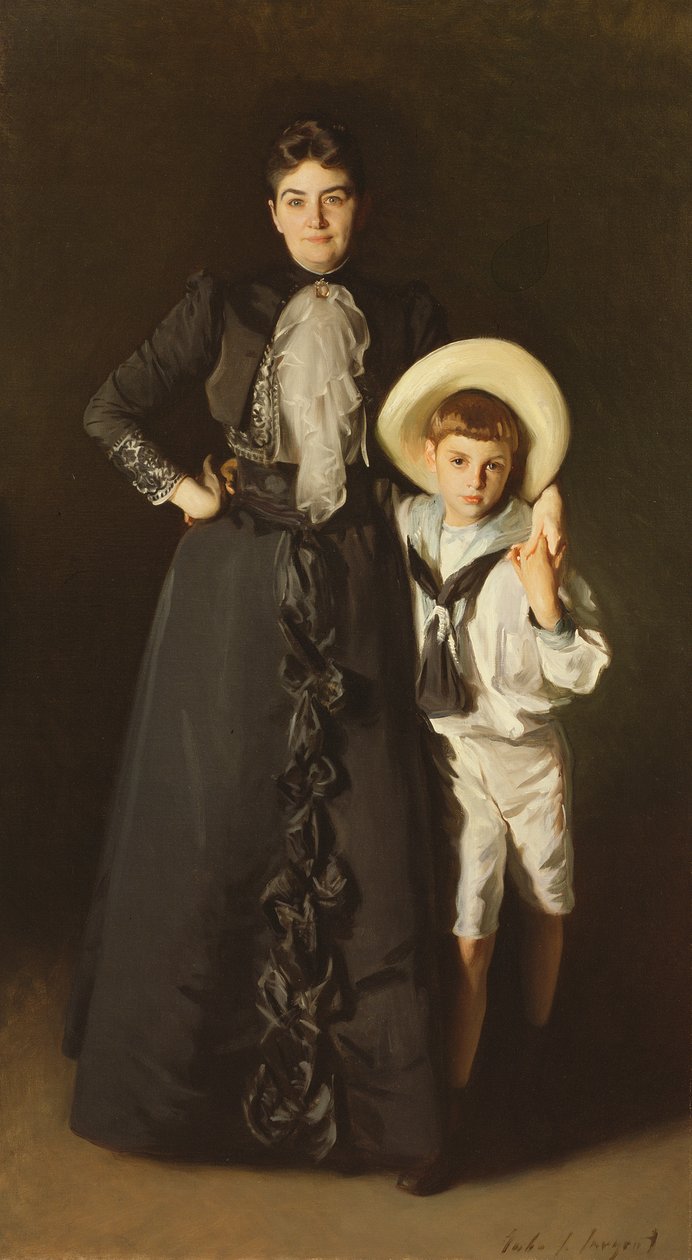 Bayan Edward L. Davis ve Oğlunun Portresi, Livingston Davis, 1890 by John Singer Sargent