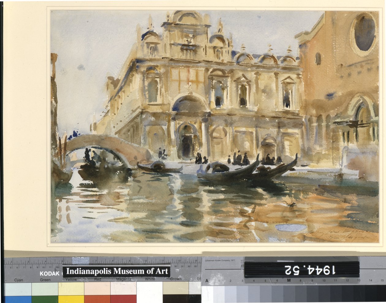 Rio Dei Mendicanti, Venedik (kirli beyaz kağıt üzerine kalem üzerine suluboya) by John Singer Sargent