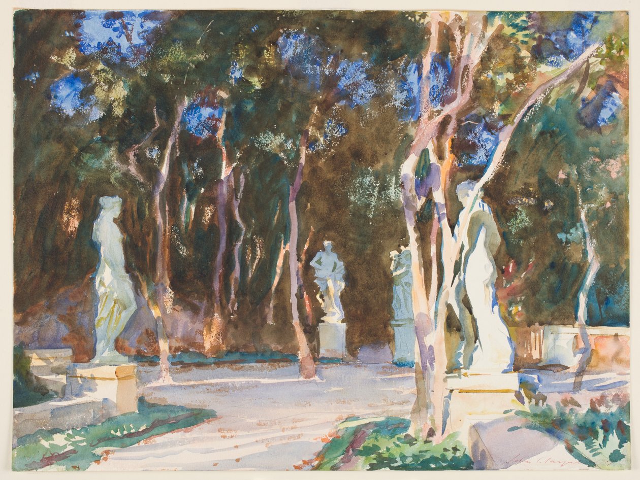 Shady Paths, Vizcaya (kağıt üzerinde grafit üzerinde wc) by John Singer Sargent