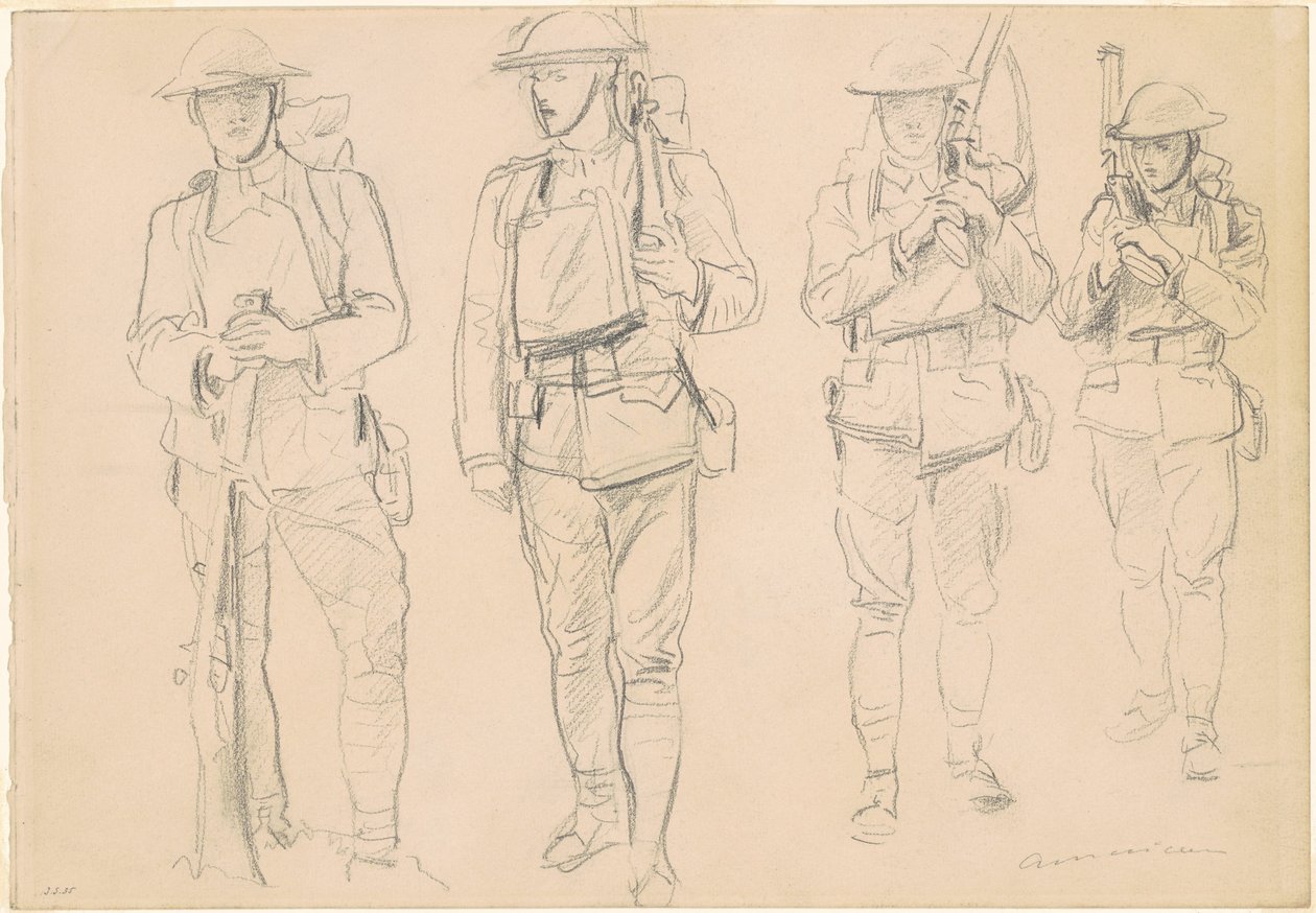 "Savaşa Girmek" Çalışmaları [recto] by John Singer Sargent