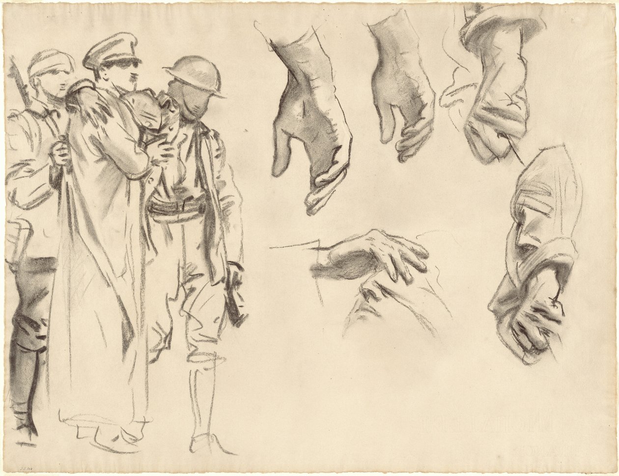 Gassed, 1918-1919 için Çalışmalar. by John Singer Sargent