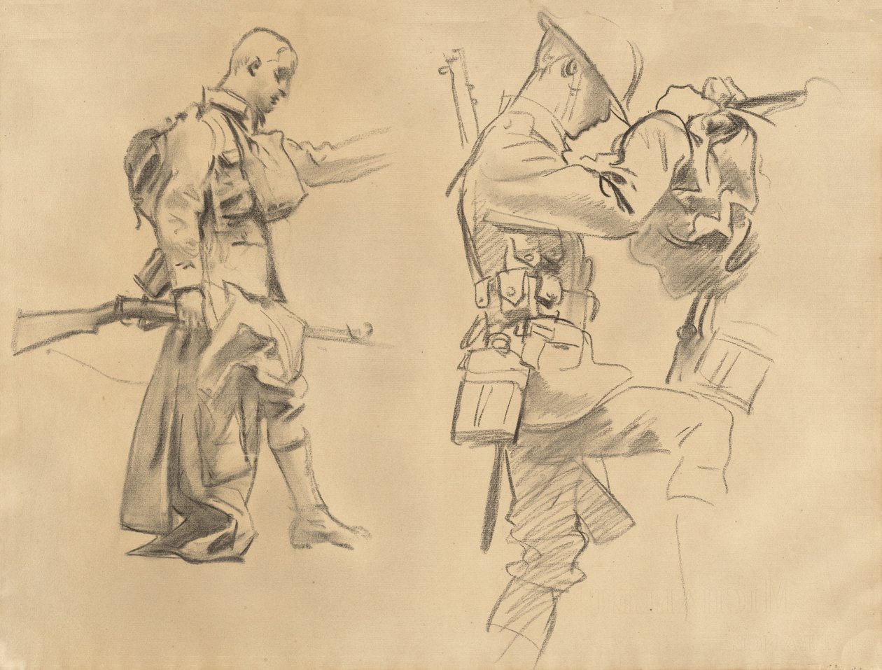 Gassed [recto], 1918-1919 için çalışmalar. by John Singer Sargent