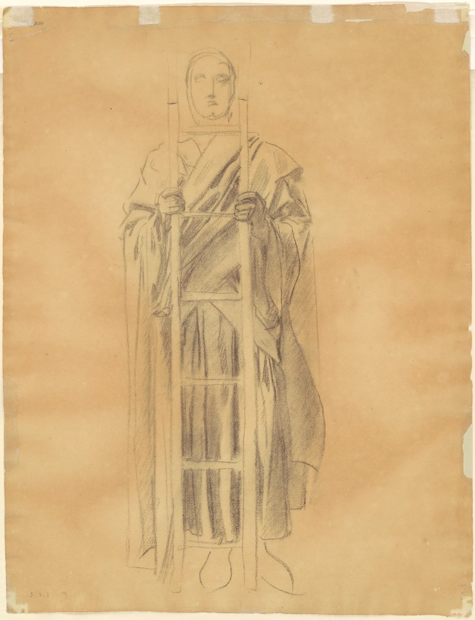 "Kefaretin Dogması: Meleklerin Frizi" Çalışması [verso] by John Singer Sargent
