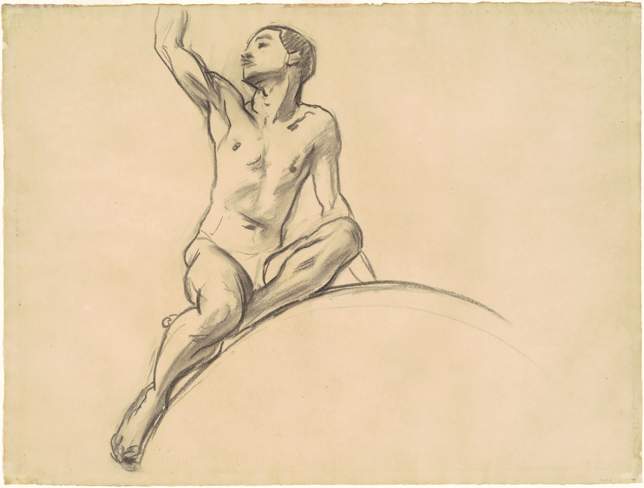 "Müzik" Yukarıdaki Şekil için Çalışma by John Singer Sargent