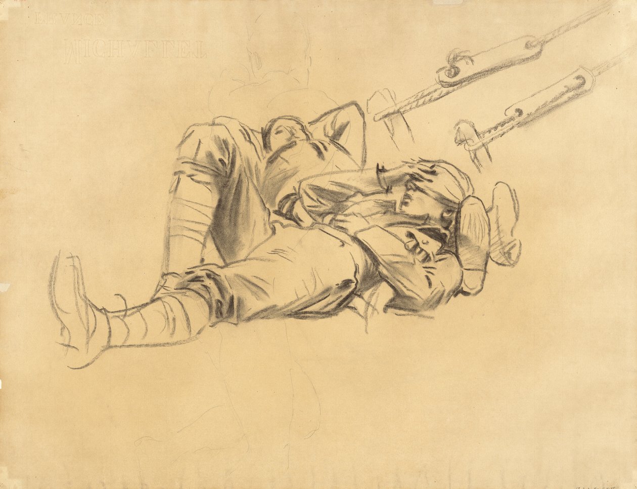Gassed için Çalışma, 1918-9 (kağıt üzerinde kömür ve grafit) by John Singer Sargent