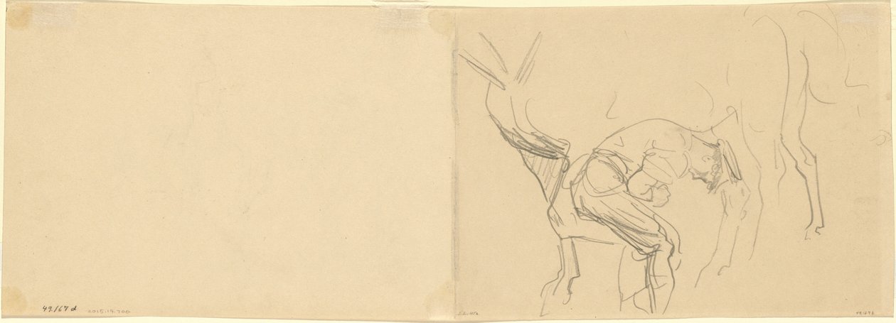 "Cephede Pabuçlu Atlar" Çalışması [verso] by John Singer Sargent