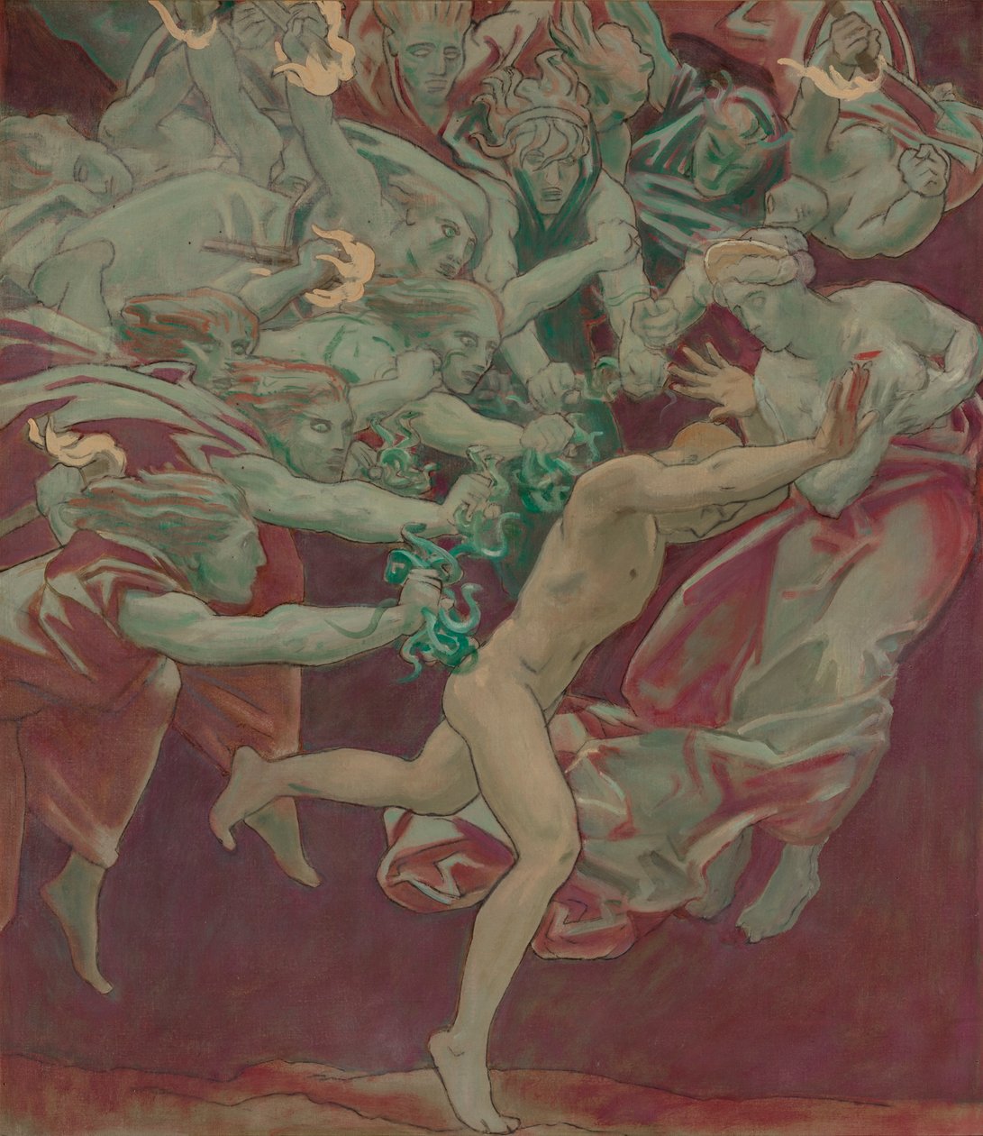 Boston Güzel Sanatlar Müzesi için Çalışma, Duvar Resimleri: Orestes and the Furies by John Singer Sargent