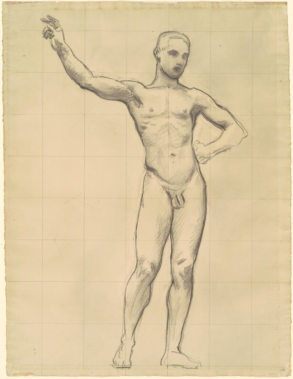 "Apollo ve İlham Perileri" için Apollon Çalışması by John Singer Sargent