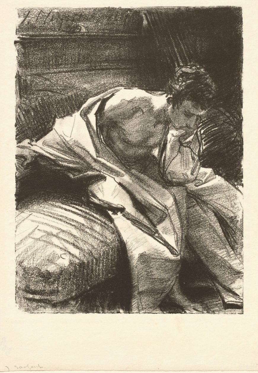 Oturan Bir Adamın Çalışması by John Singer Sargent