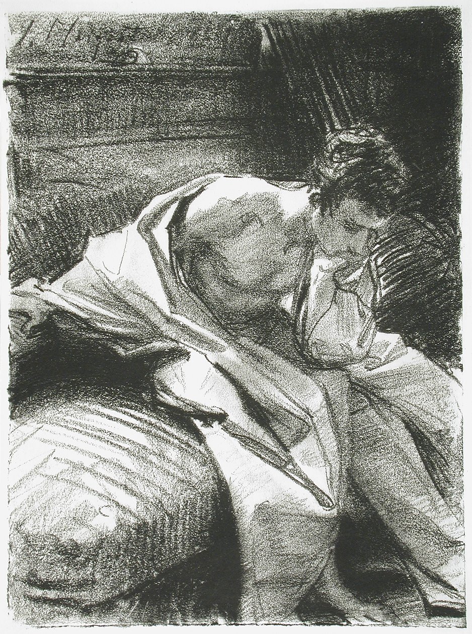 Oturan Bir Genç Adamın İncelenmesi, 1895 by John Singer Sargent