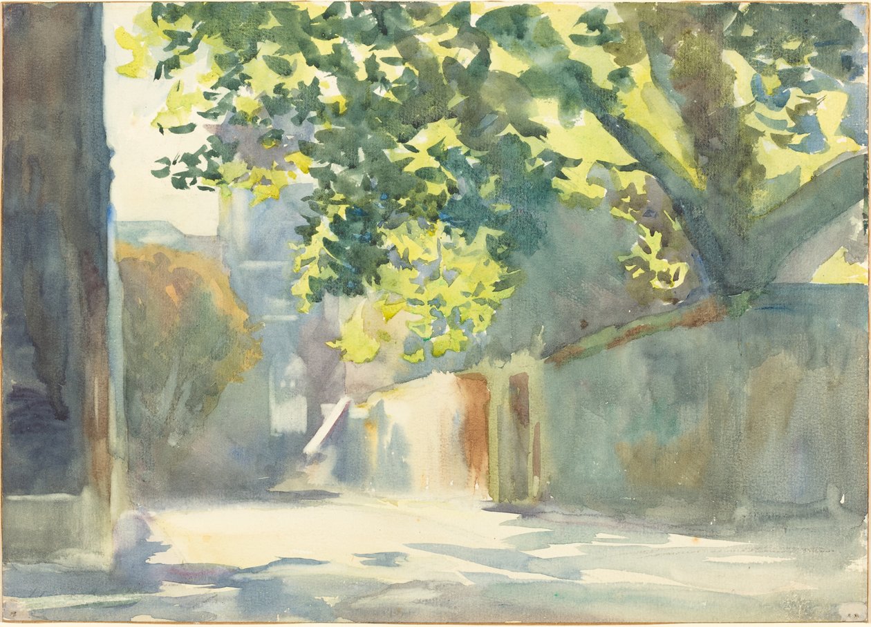 Ağacın Altındaki Güneşli Duvar, c. 1913. by John Singer Sargent