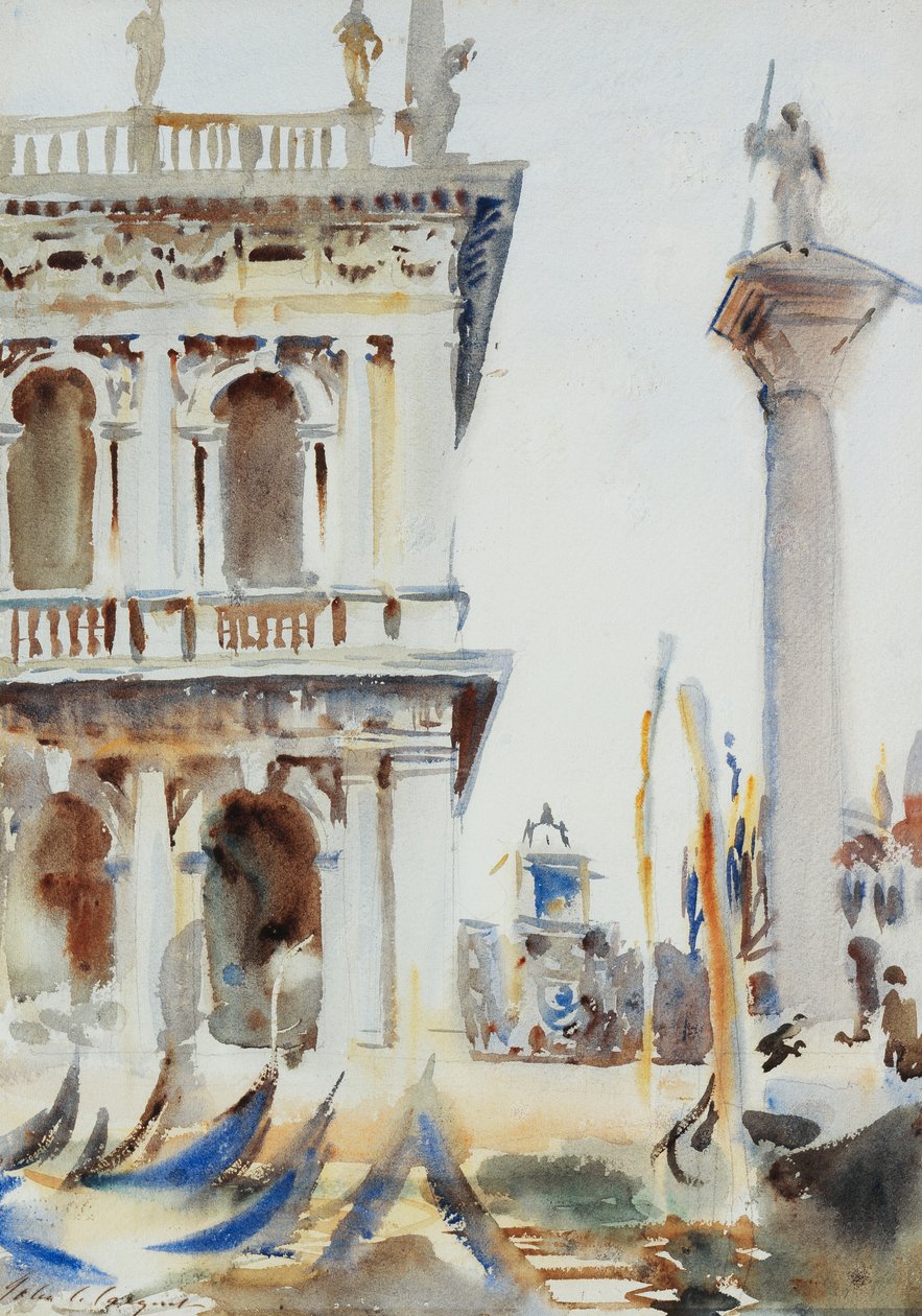 Theodore Sütunu ile Libreria Köşesi, Venedik, 1904 by John Singer Sargent