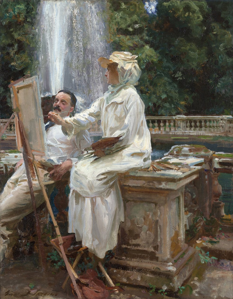 Çeşme, Villa Torlonia, Frascati, İtalya by John Singer Sargent