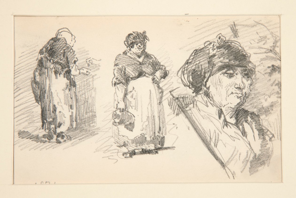 İki Ayakta Figür ve Bir Kafa by John Singer Sargent