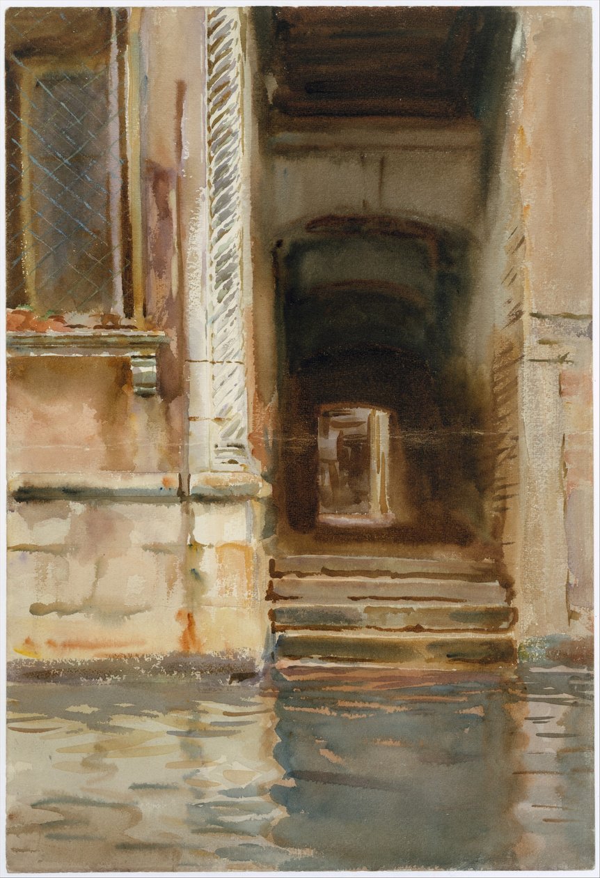 Venedik Geçidi, c.1905 (wc, guaş ve beyaz dokuma kağıt üzerine grafit) by John Singer Sargent