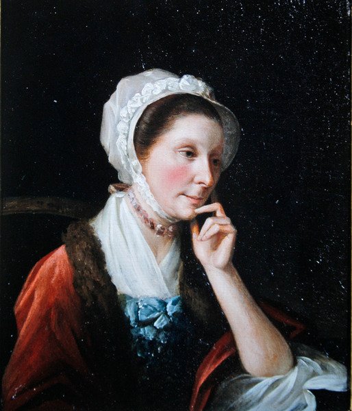 Bir bayanın portresi (panelde yağ) by John Singleton (attr. to) Copley