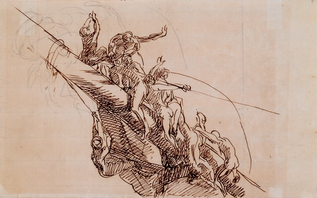 Enkaza Yapışan Figürler, c.1785-86 (bej kağıda kahverengi mürekkep) by John Singleton Copley