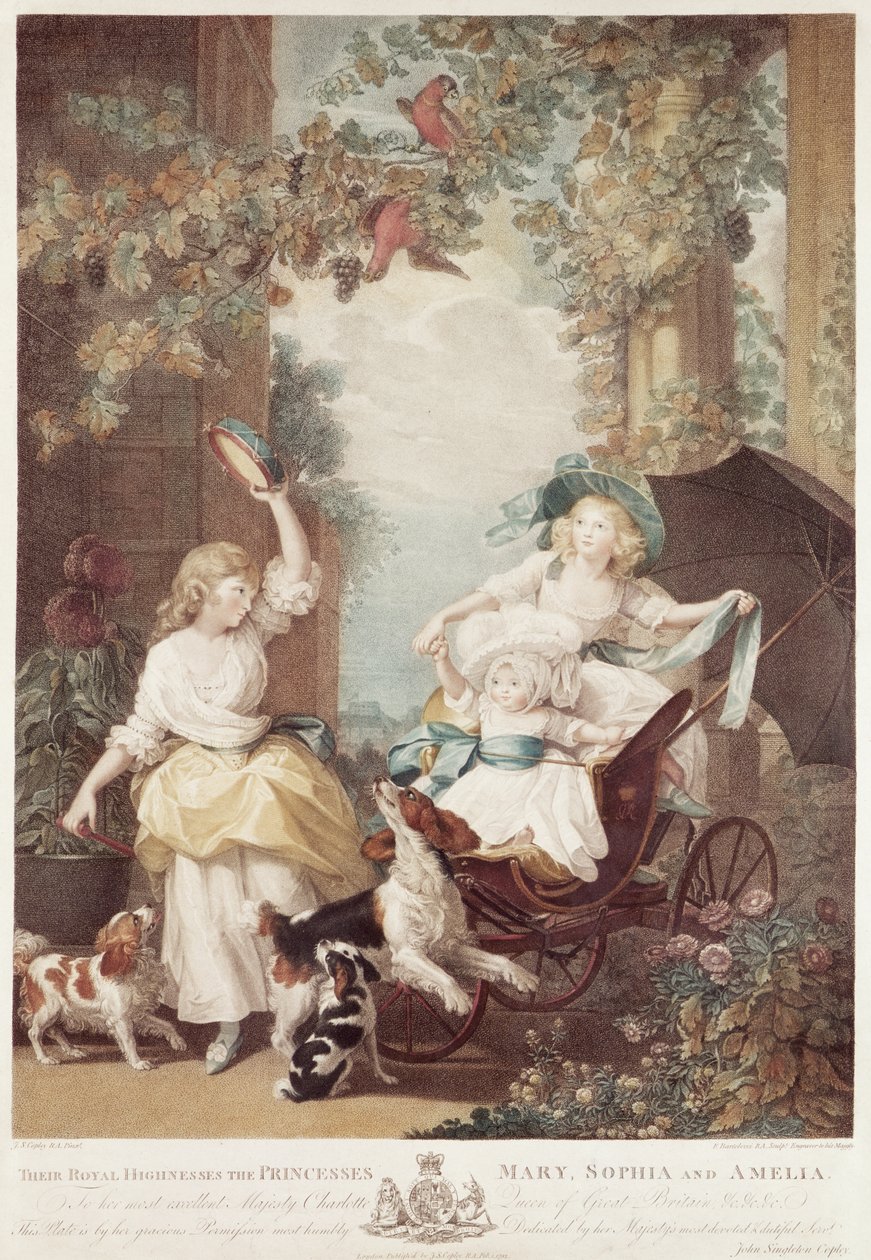 Prensesler Mary (1776-1857), Sophia (1777-1848) ve Amelia (1783-1810), George III