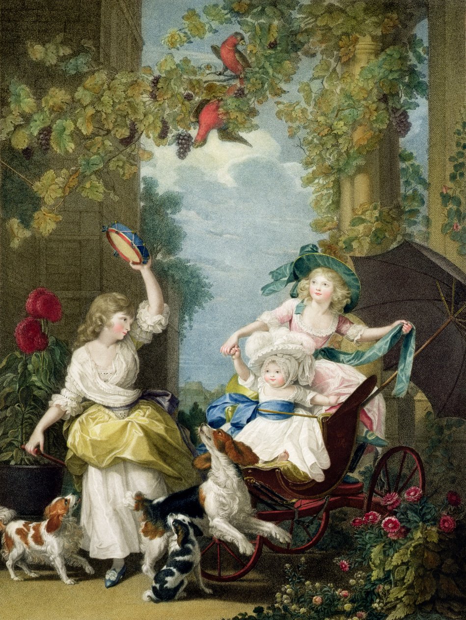 Majesteleri Prensesler Mary (1776-1857), Sophia (1777-1848) ve Amelia (1783-1810), Francesco Bartolozzi (1727-1815), pub tarafından oyulmuş. sanatçı tarafından, 1792 (nokta gravürü) by John Singleton Copley