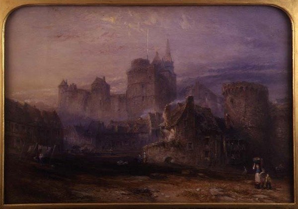 Chateau de la Tremoille, Vitre (kağıt üzerine sulu boya) by John Skinner Prout