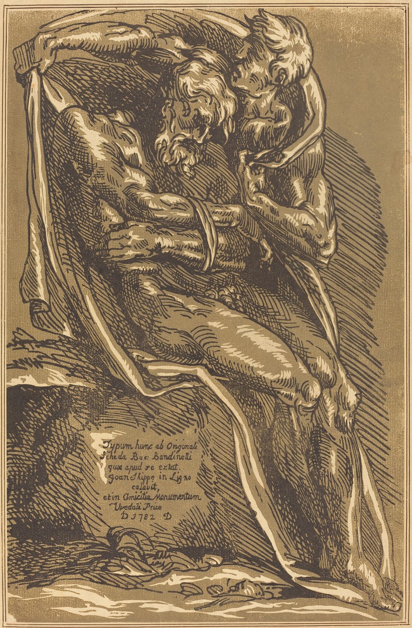 Elleri Bağlı Oturan Çıplak Bir Adam by John Skippe after Baccio Bandinelli