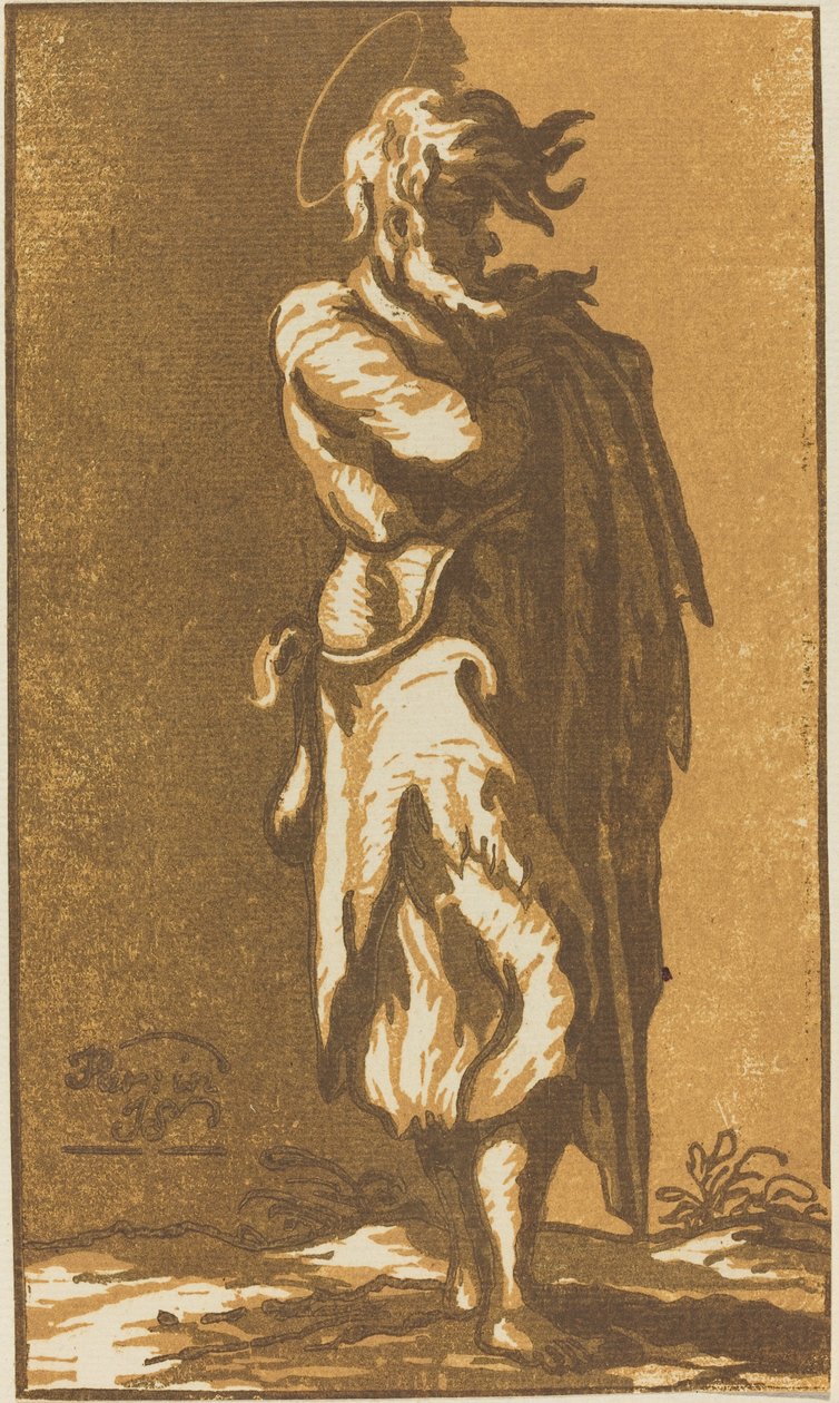 Erkek Aziz, Kolları Katlanmış, Sağa Bakmış Ayakta by John Skippe after Parmigianino